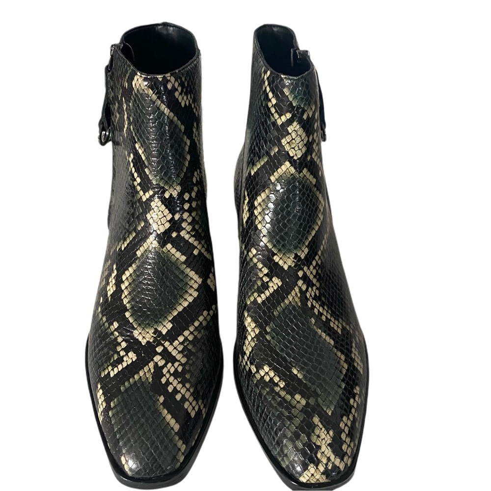 Naturalizer Henry Bootie- Green Snake Print Leather